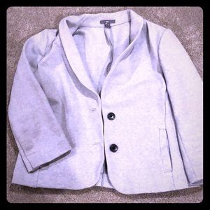 Cotton 3/4 sleeve gray blazer